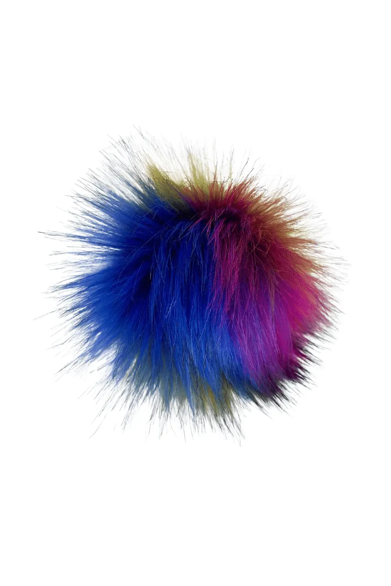 Fallon Faux Fur Pom Fuchsia Multi