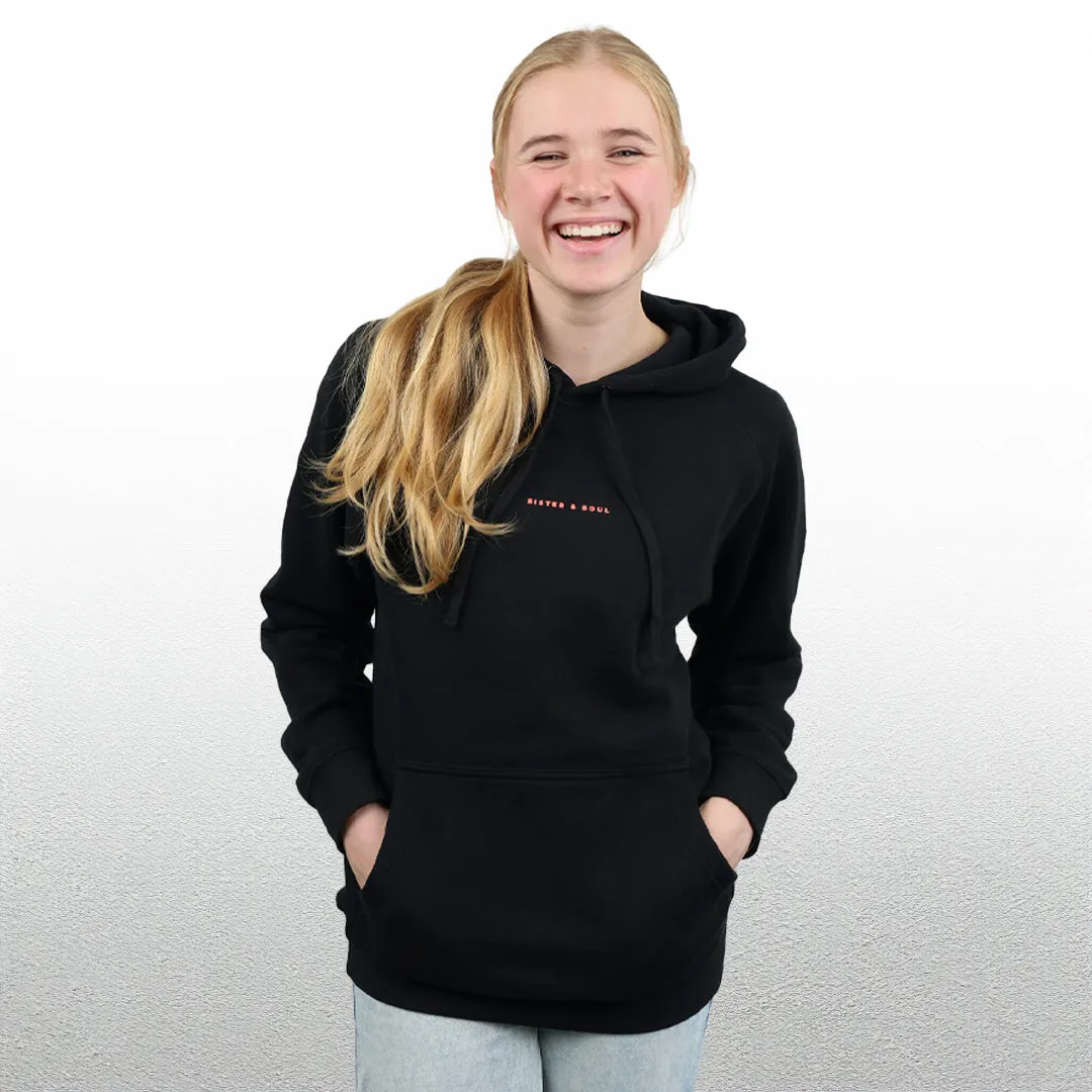 FIERCE FEARLESS FABULOUS HOODIE - Black with Colourful Print
