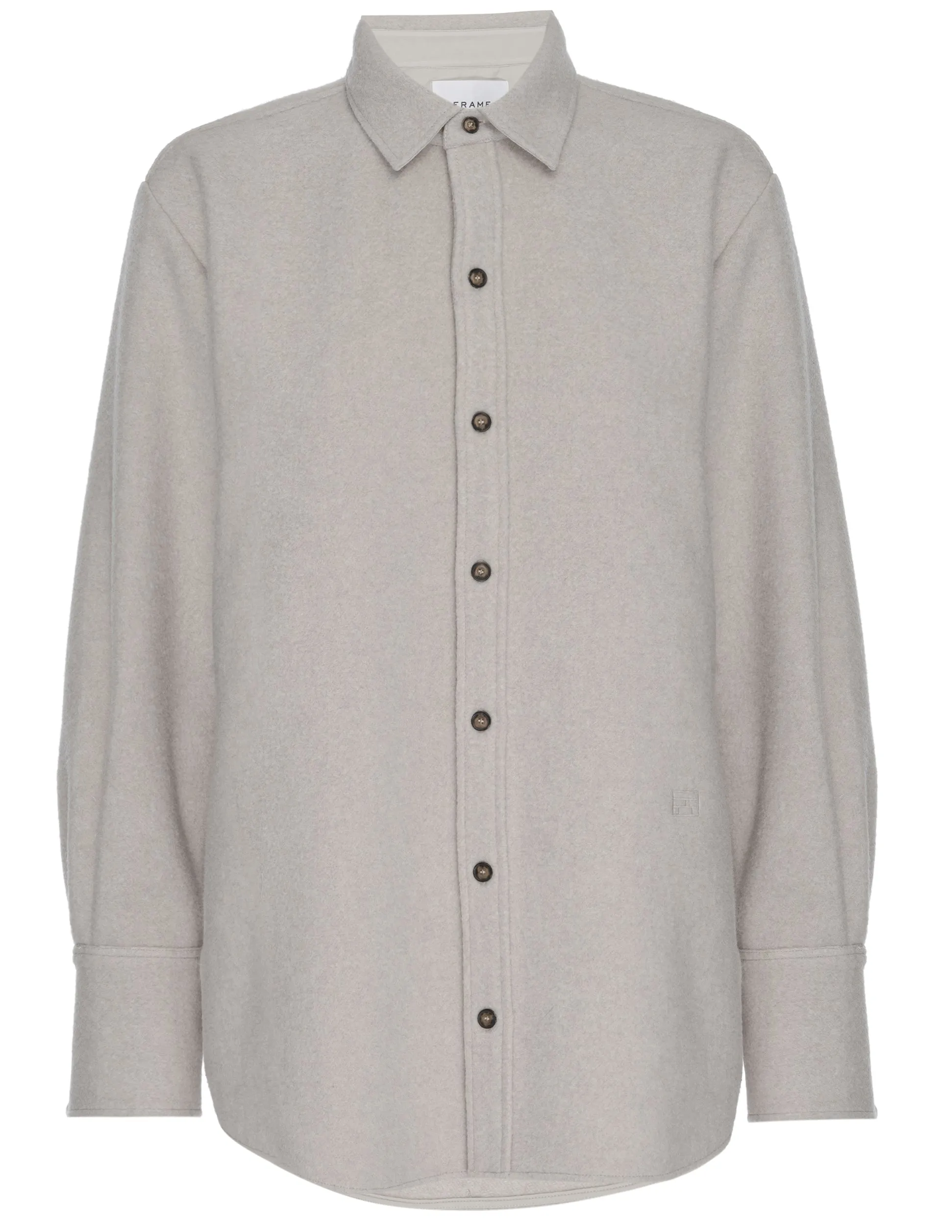 Frame - The Oversized Shirt Jacket in Bone