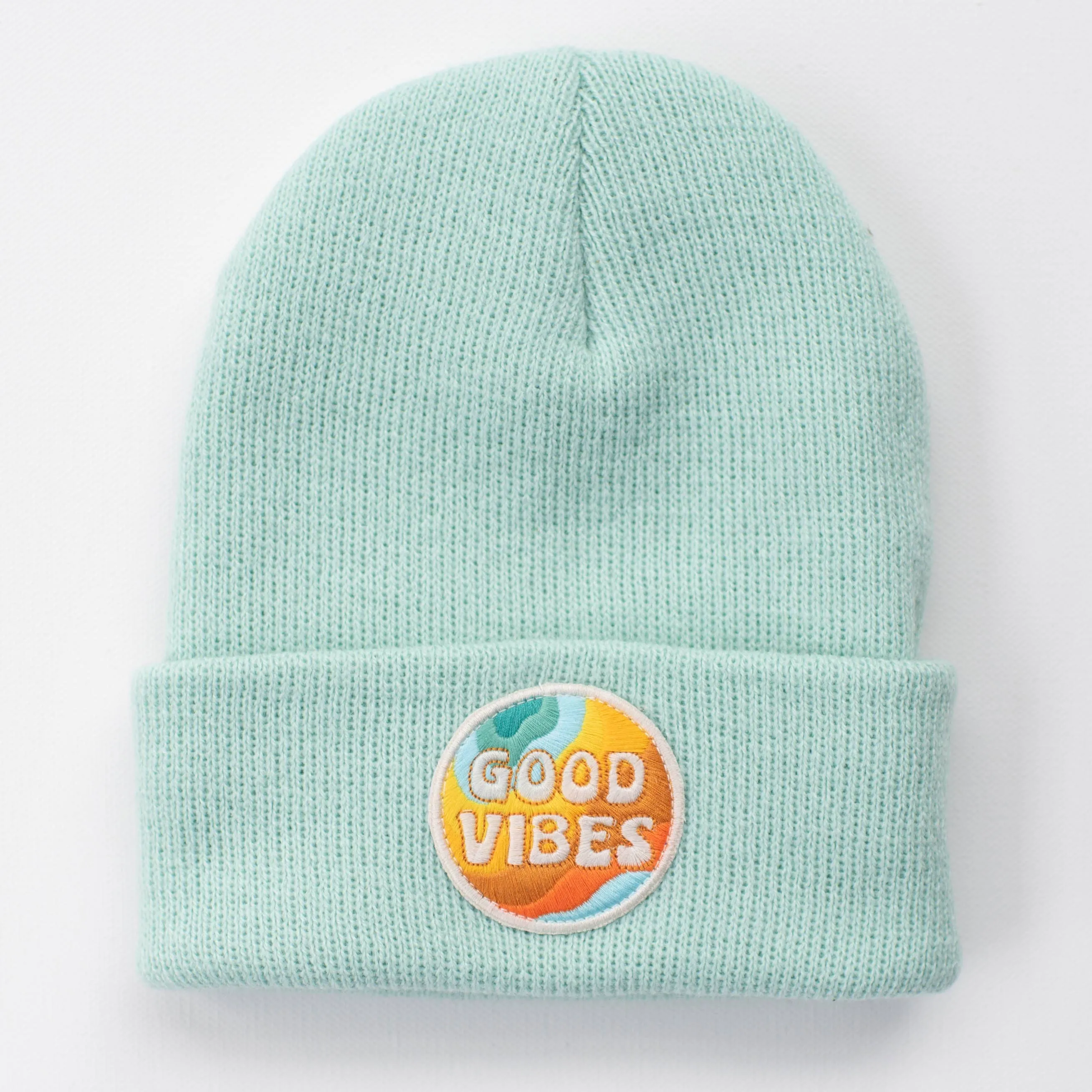 Good Vibes Seafoam Beanie