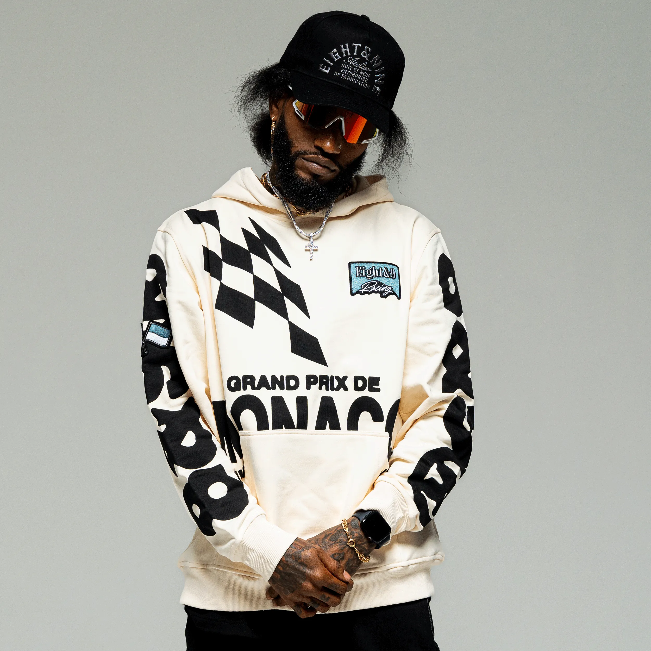 Grand Prix Pullover Hoodie Cream