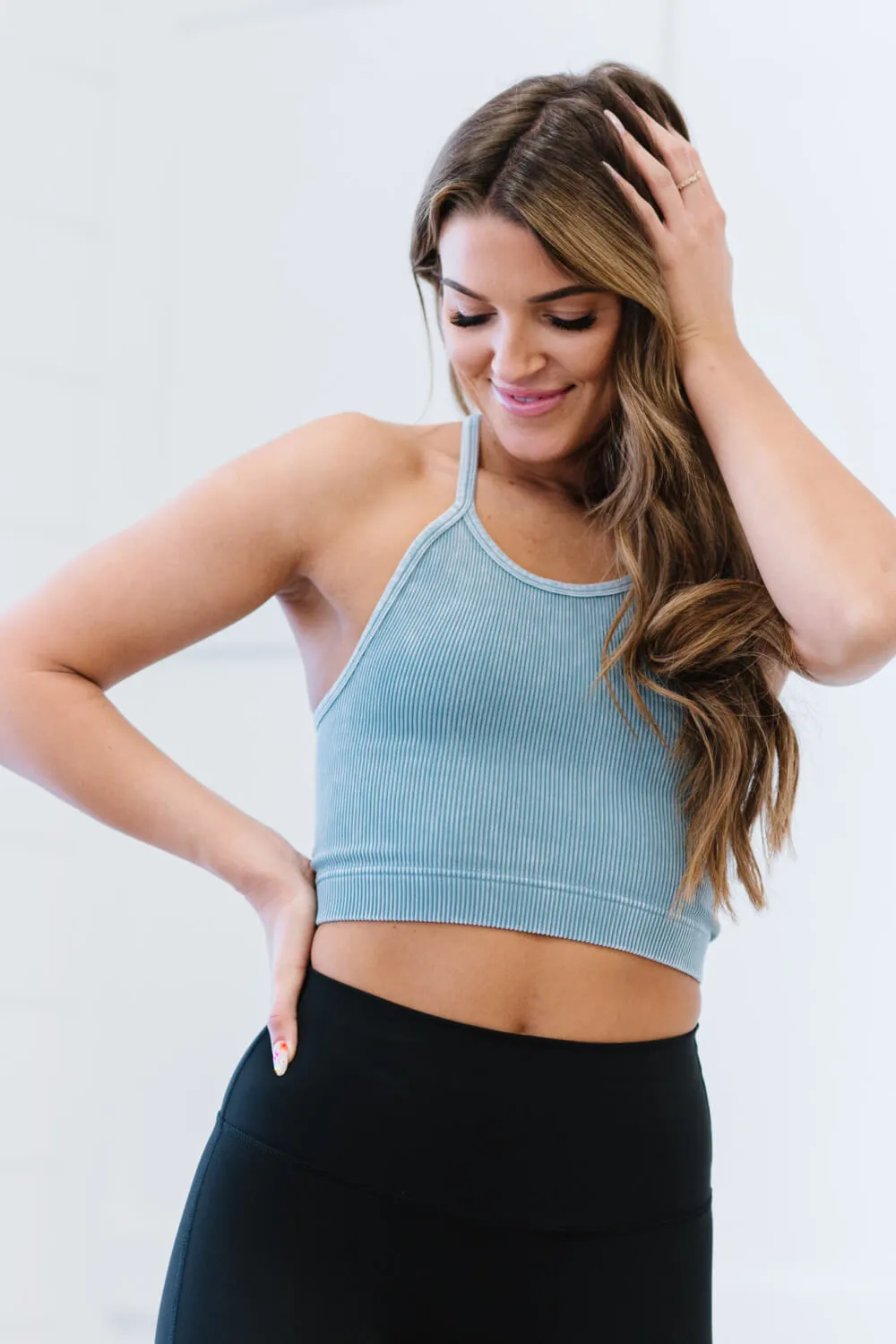 Keep On Moving Cropped Cami in Cornflower