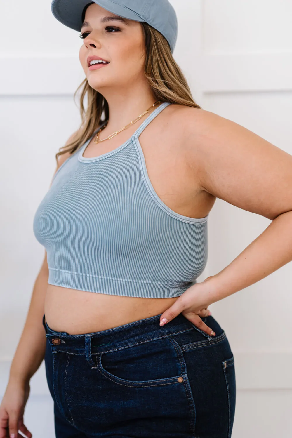 Keep On Moving Cropped Cami in Cornflower
