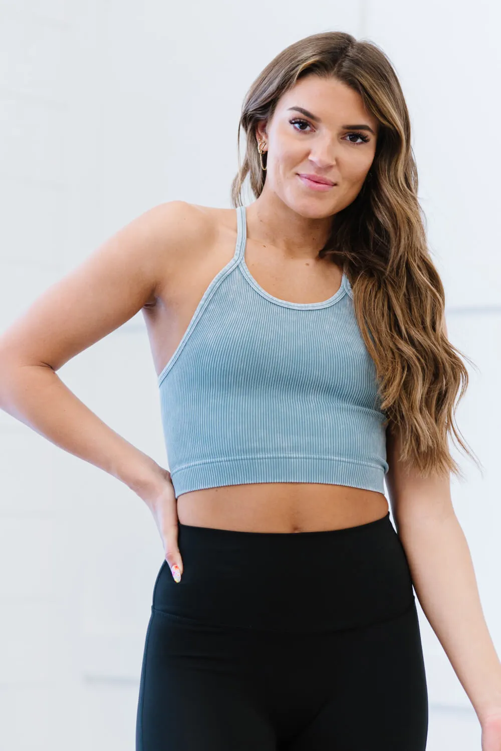 Keep On Moving Cropped Cami in Cornflower