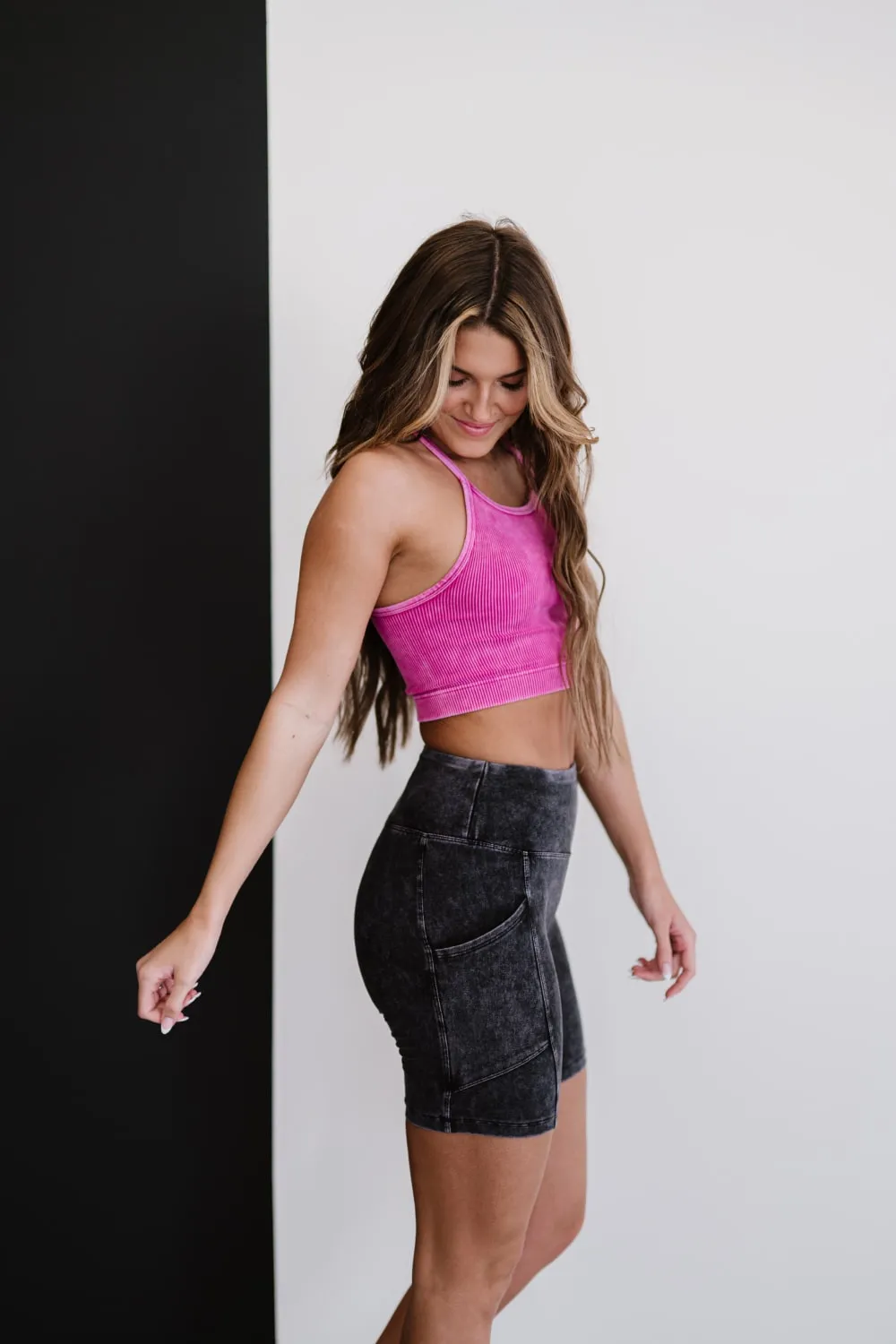 Keep On Moving Cropped Cami in Magenta