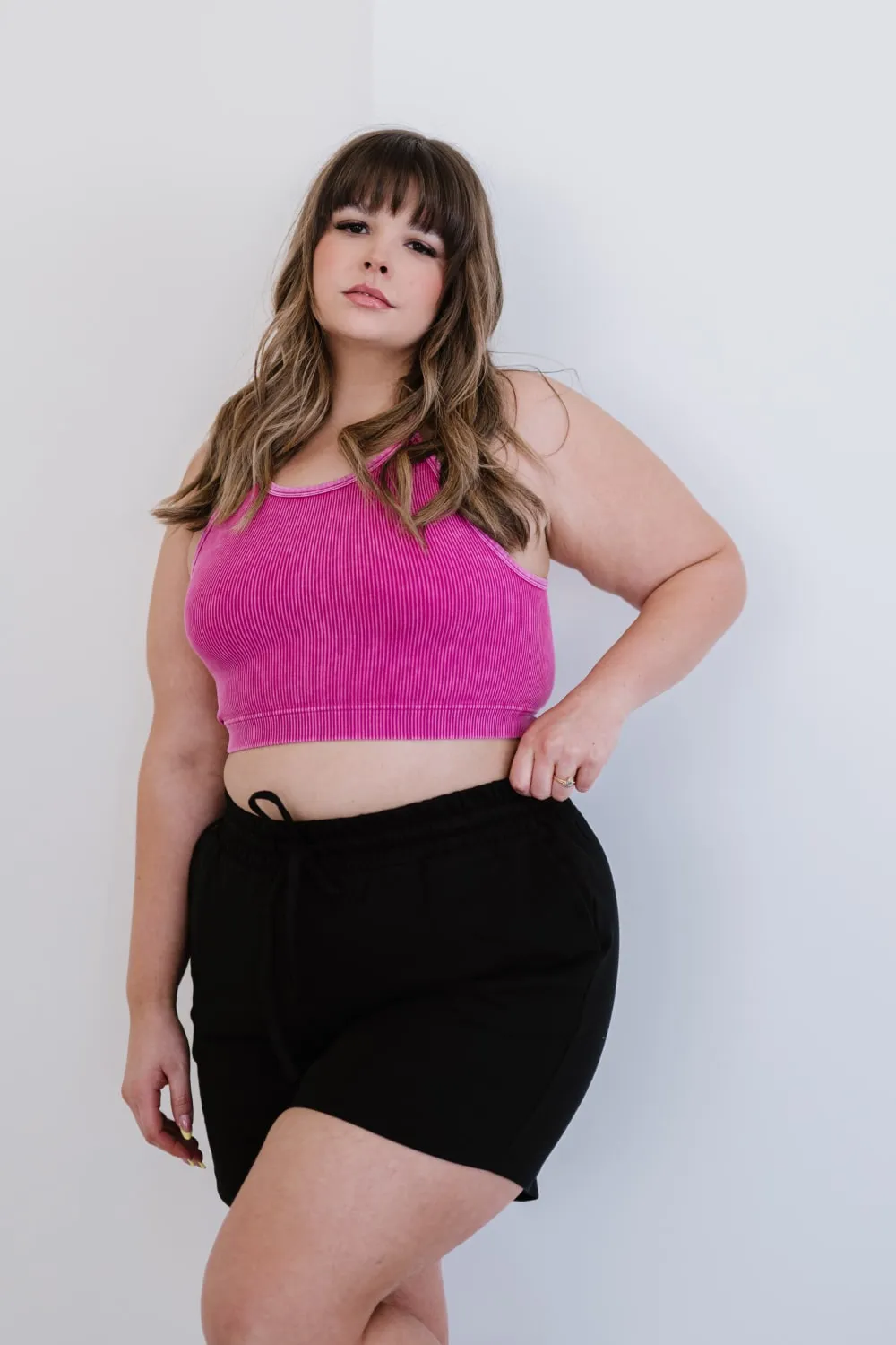 Keep On Moving Cropped Cami in Magenta