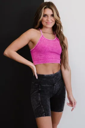 Keep On Moving Cropped Cami in Magenta