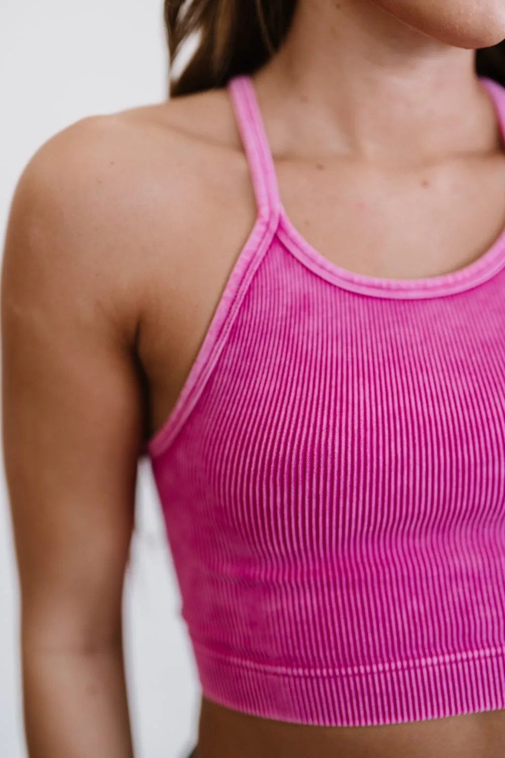 Keep On Moving Cropped Cami in Magenta