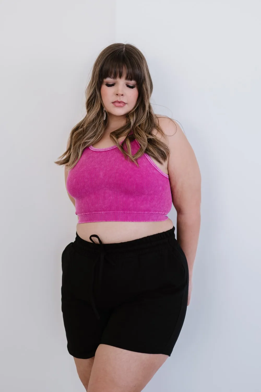 Keep On Moving Cropped Cami in Magenta