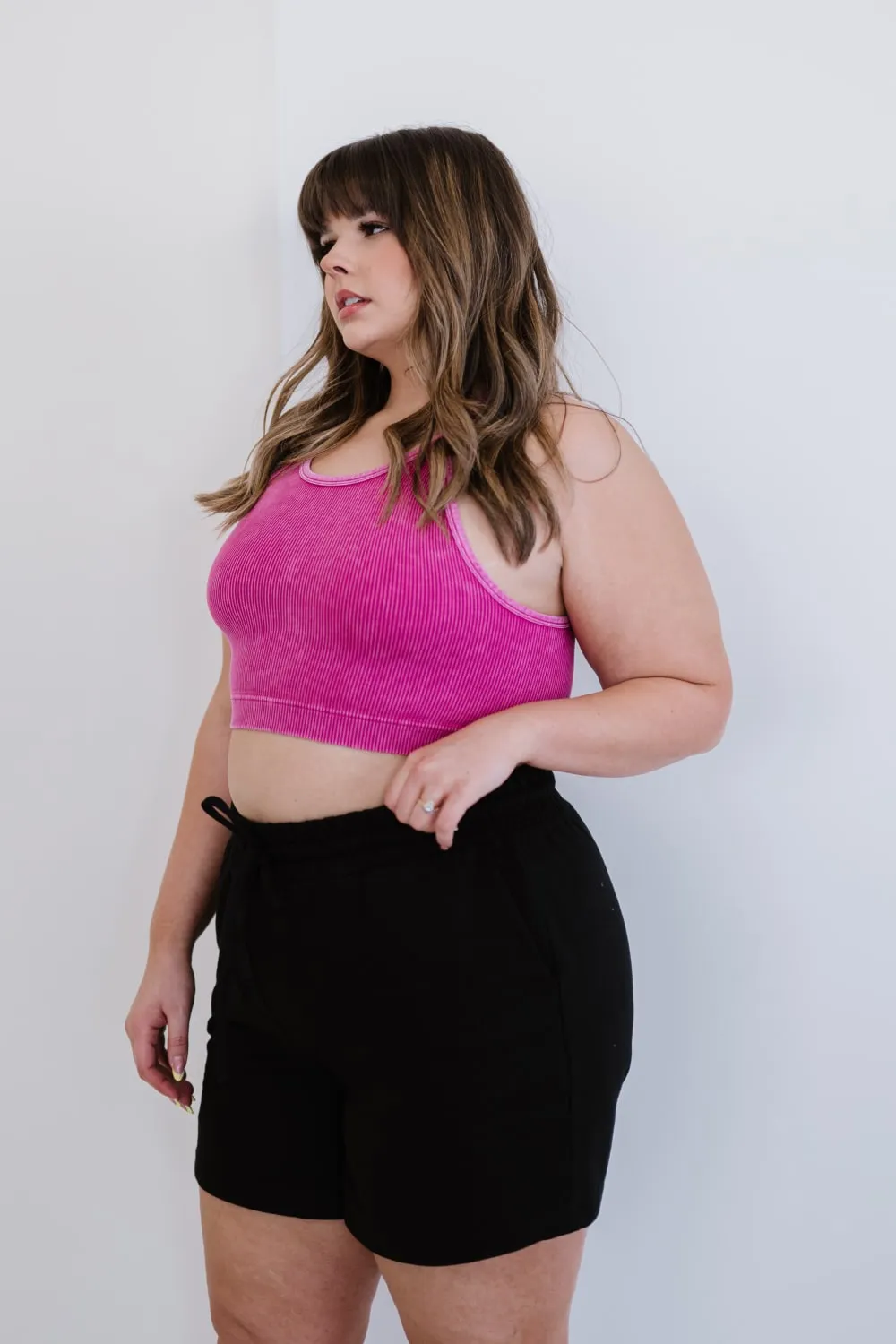 Keep On Moving Cropped Cami in Magenta