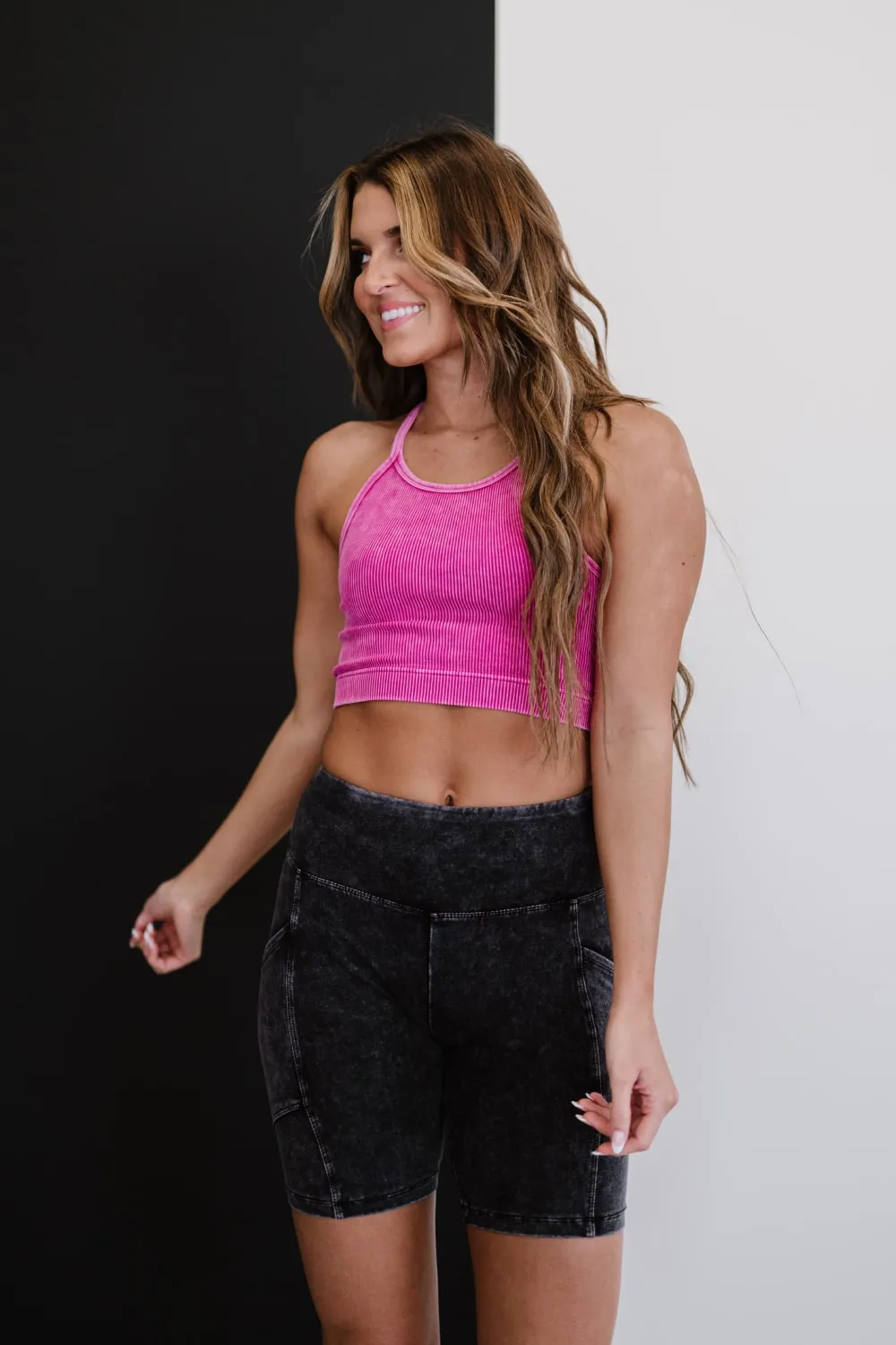 Keep On Moving Cropped Cami in Magenta