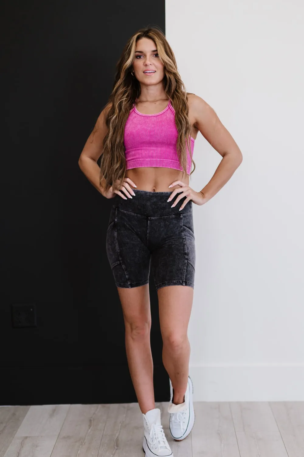 Keep On Moving Cropped Cami in Magenta