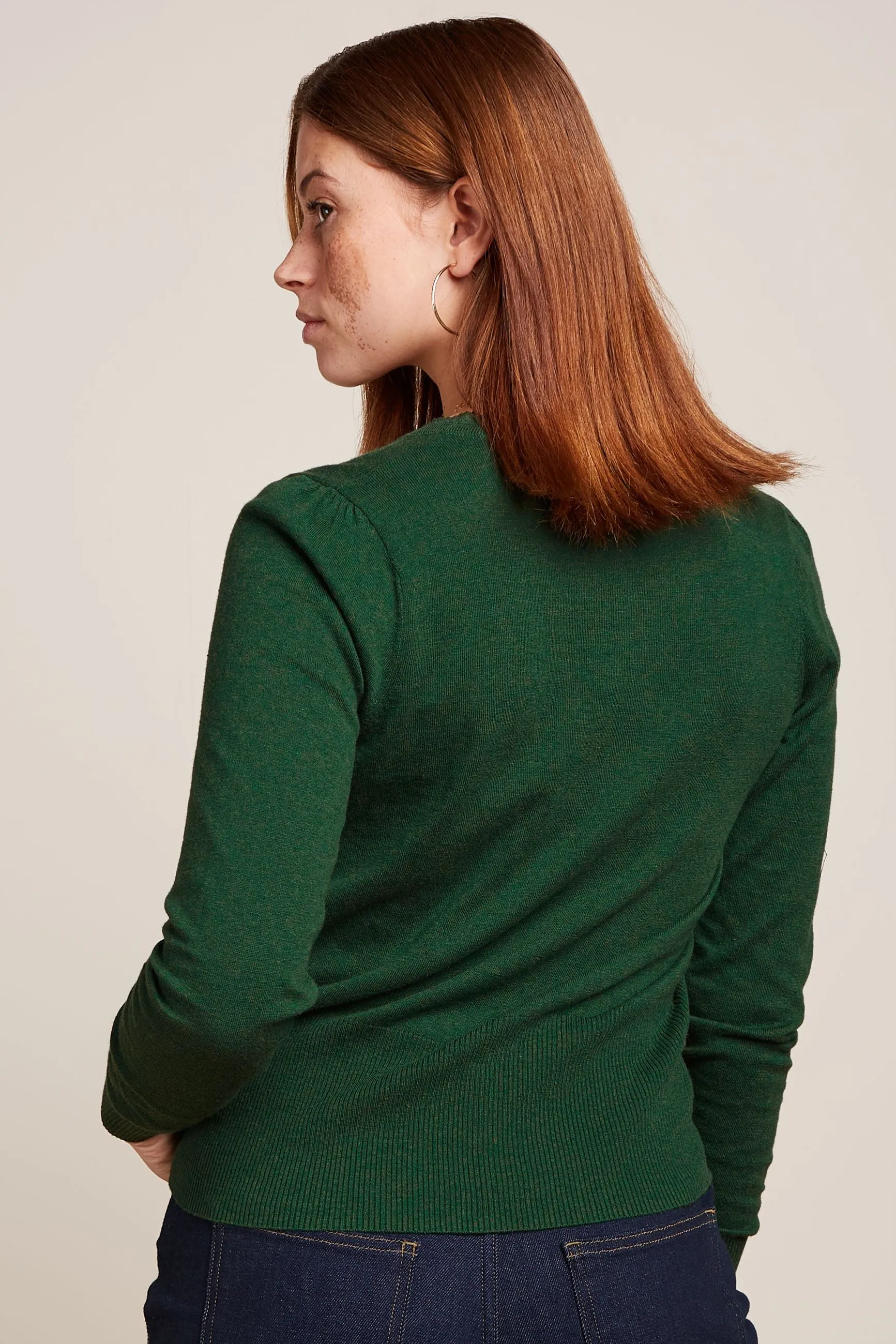 King Louie cardi V cocoon forest green