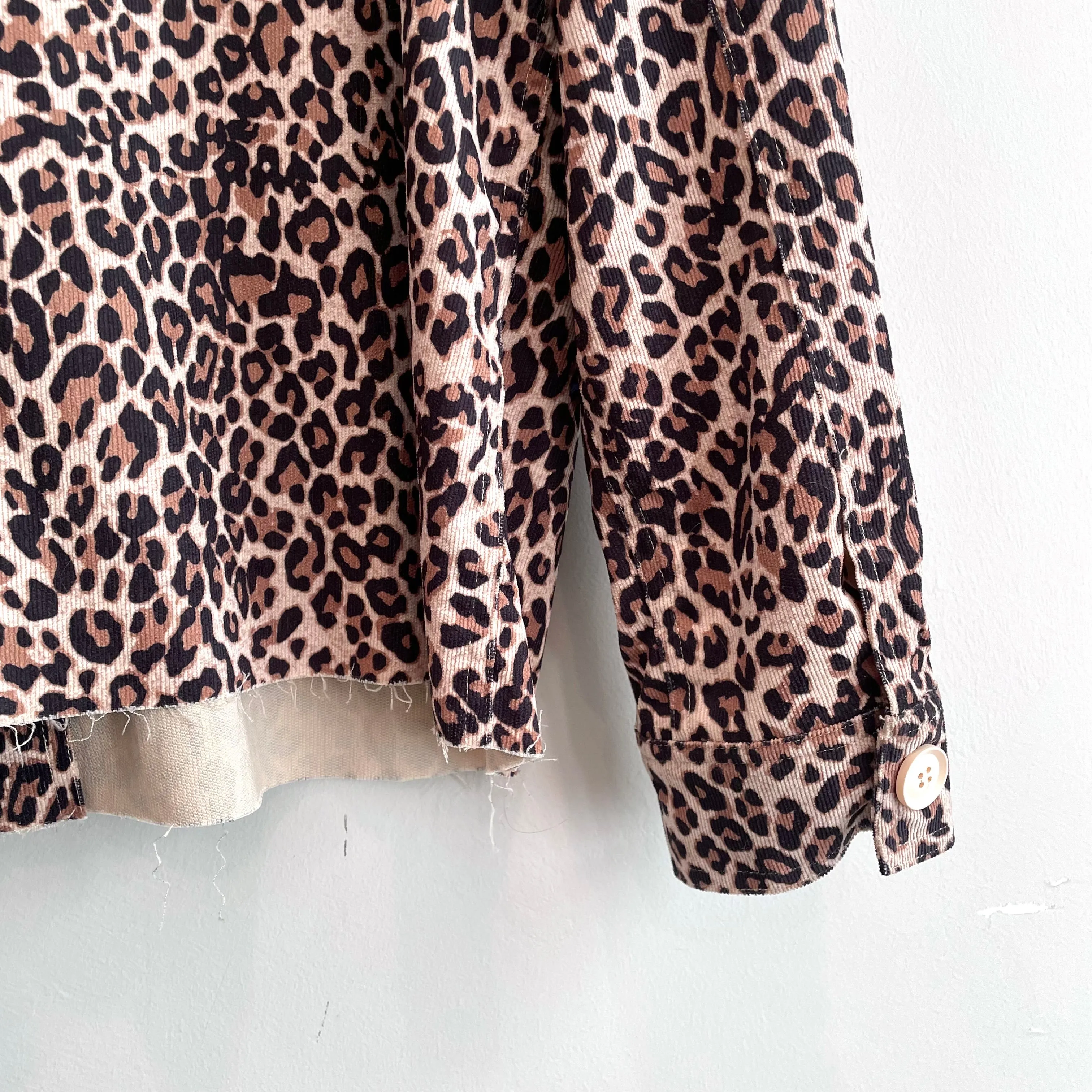Leopard Corduroy Shirt Jacket