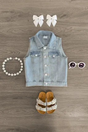 Light Blue Denim Vest Light Blue Denim Vest