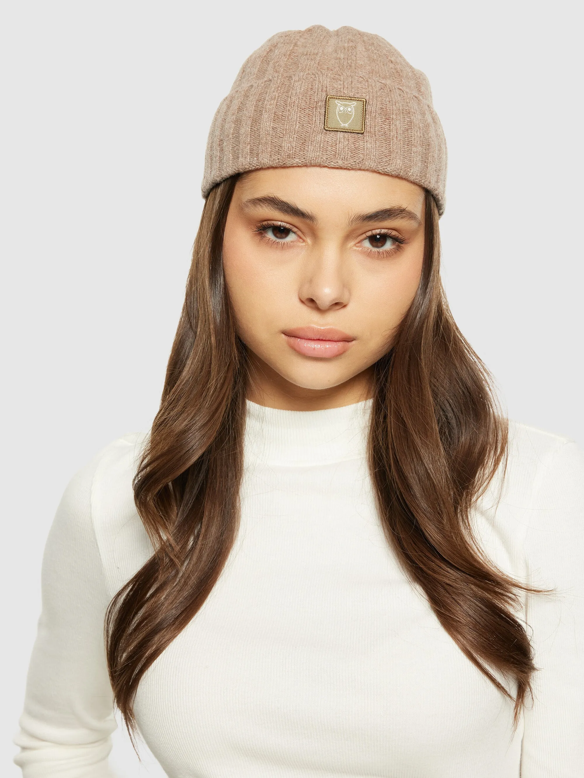 Low wool 5x4 rib beanie - RWS - Kelp melange