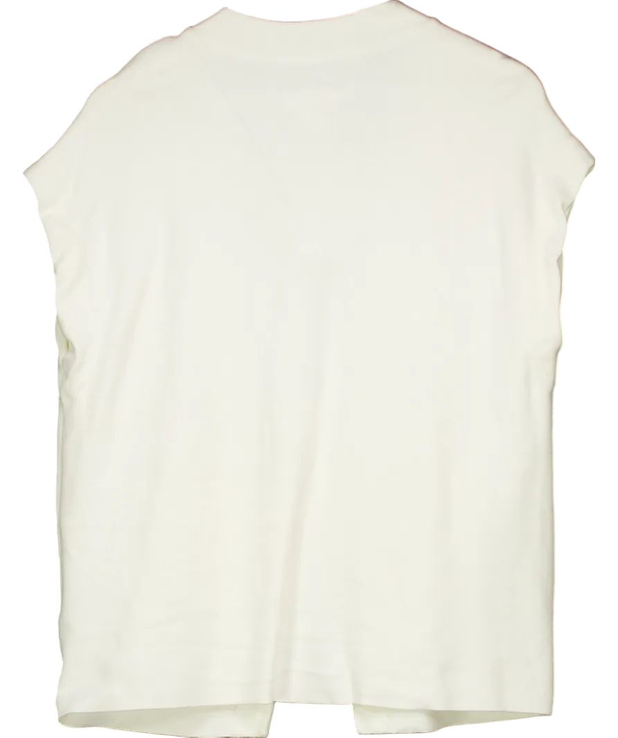 Maeve by Anthropologie White Oversized Knitted Button Up Vest UK XS