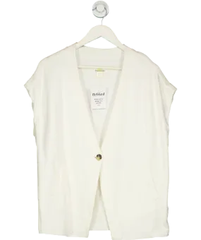 Maeve by Anthropologie White Oversized Knitted Button Up Vest UK XS