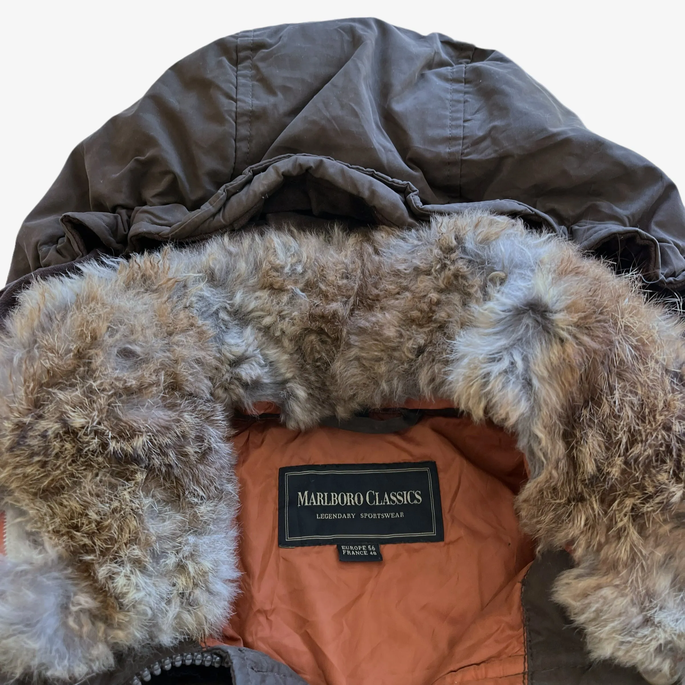 Marlboro Classics Puffer Jacket With Fur Collar & Removable Hood