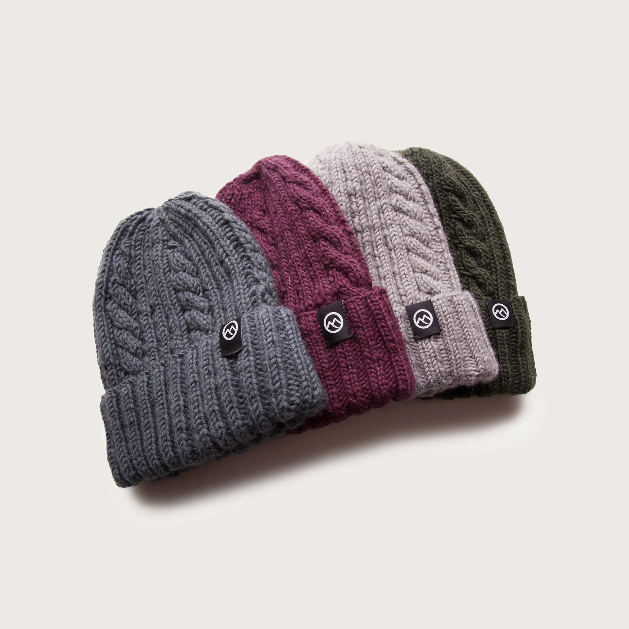 Merino Wool Cable Beanie - Forest