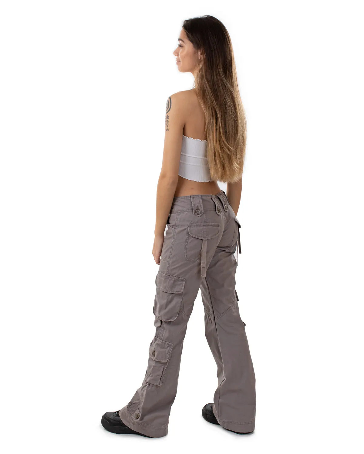 Molecule Flared Combat Trousers Grey