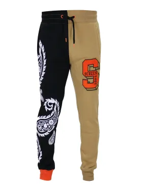 PAISELY HALF AND HLAF FLEECE PANTS - P11356
