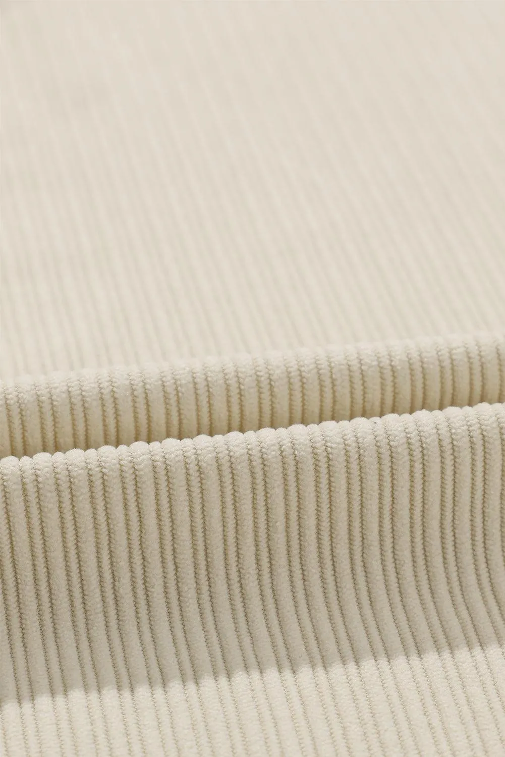 Parchment Drawstring Hooded Corduroy Shacket