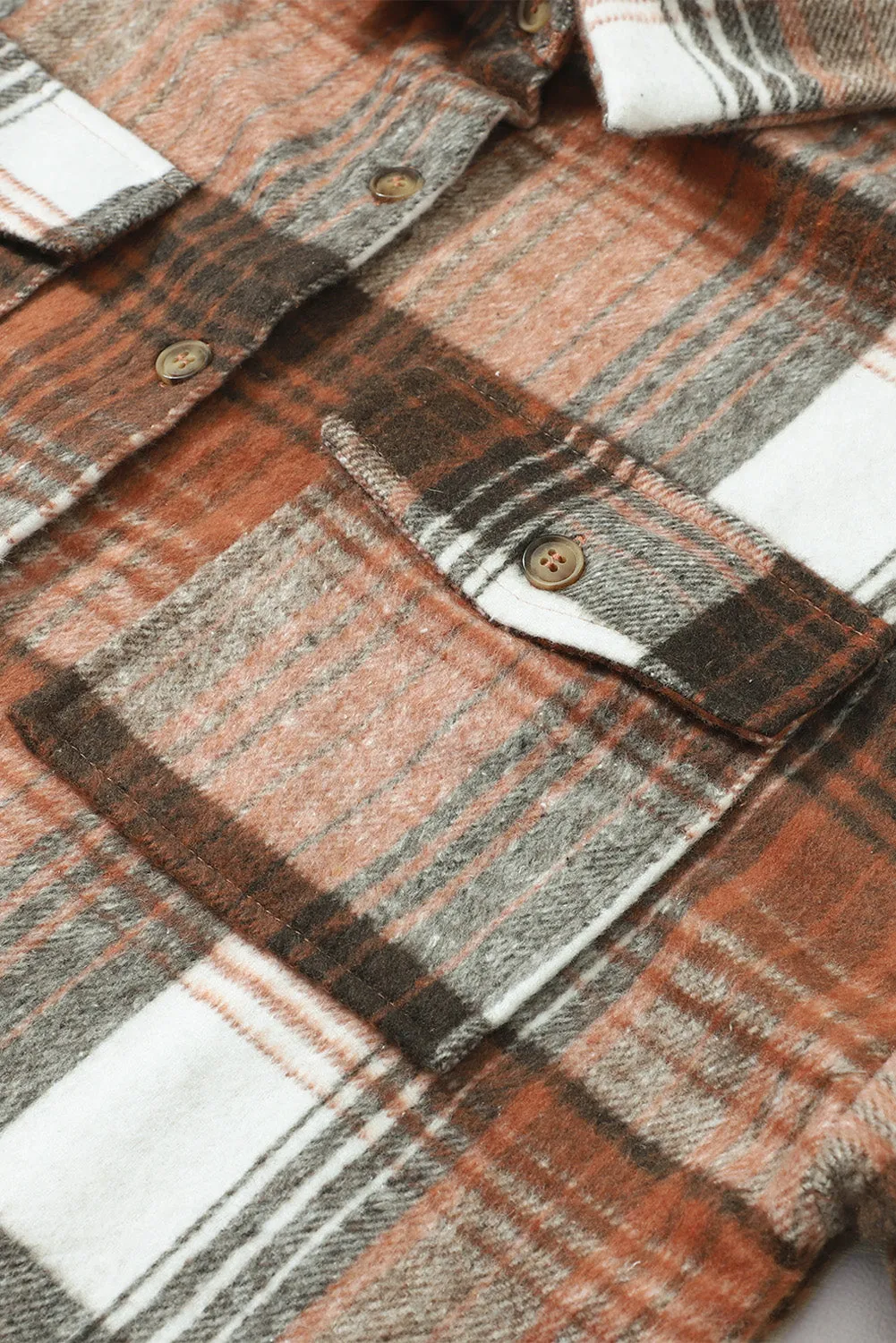 Plaid Button Up Collared Flannel Shacket