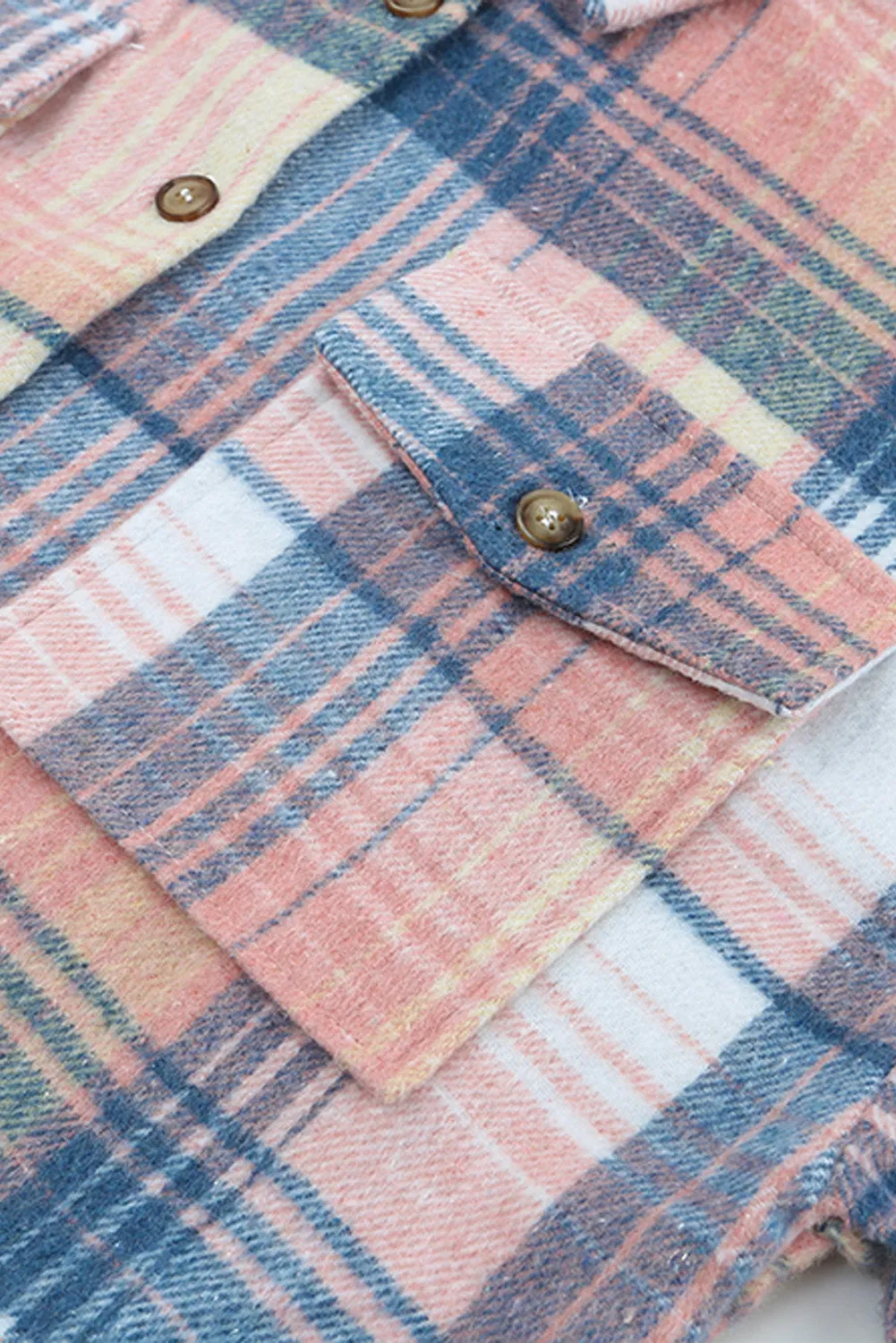 Plaid Button Up Collared Flannel Shacket