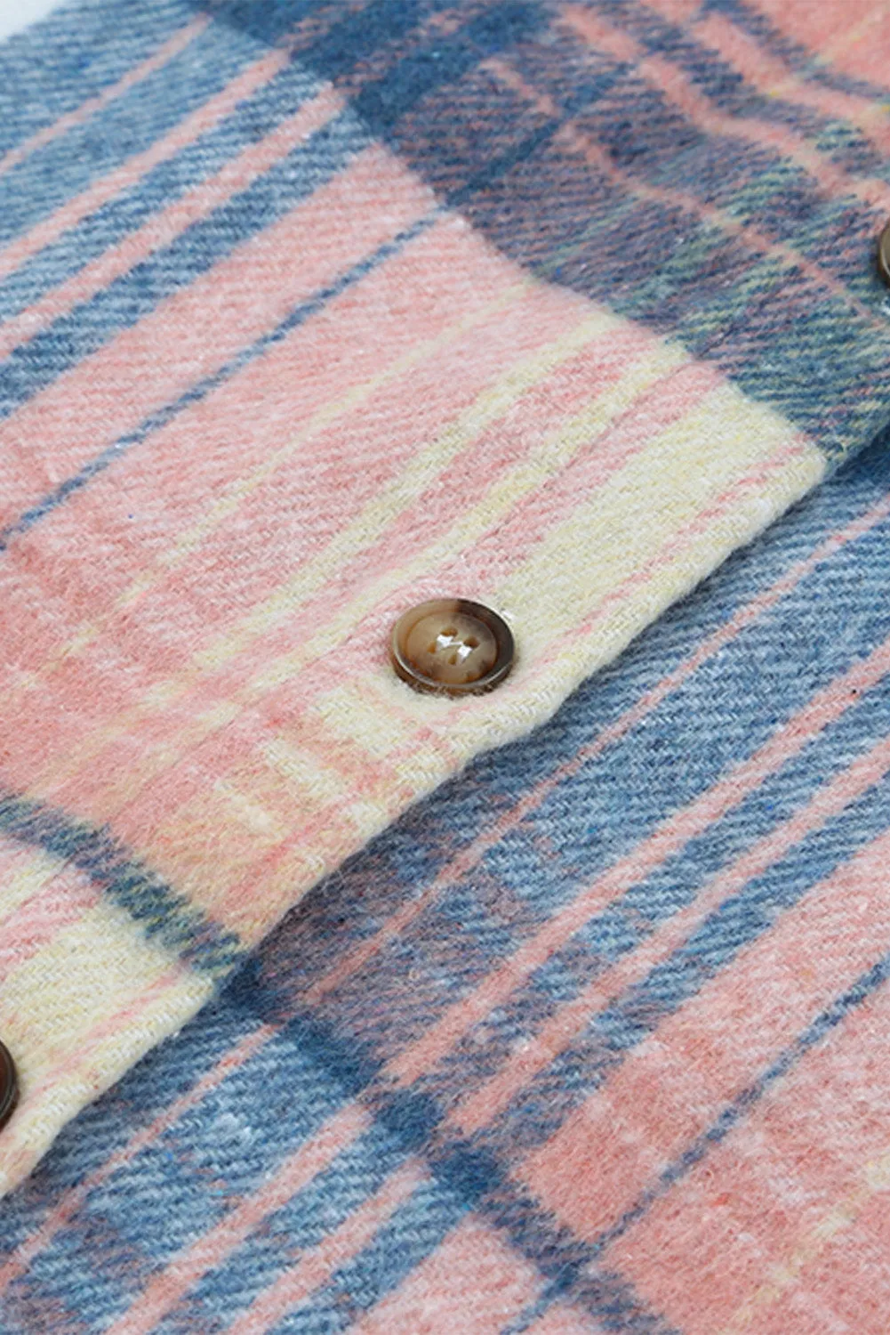 Plaid Button Up Collared Flannel Shacket