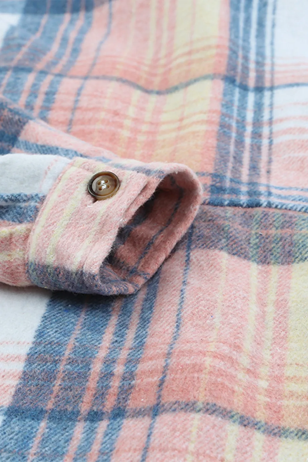 Plaid Button Up Collared Flannel Shacket