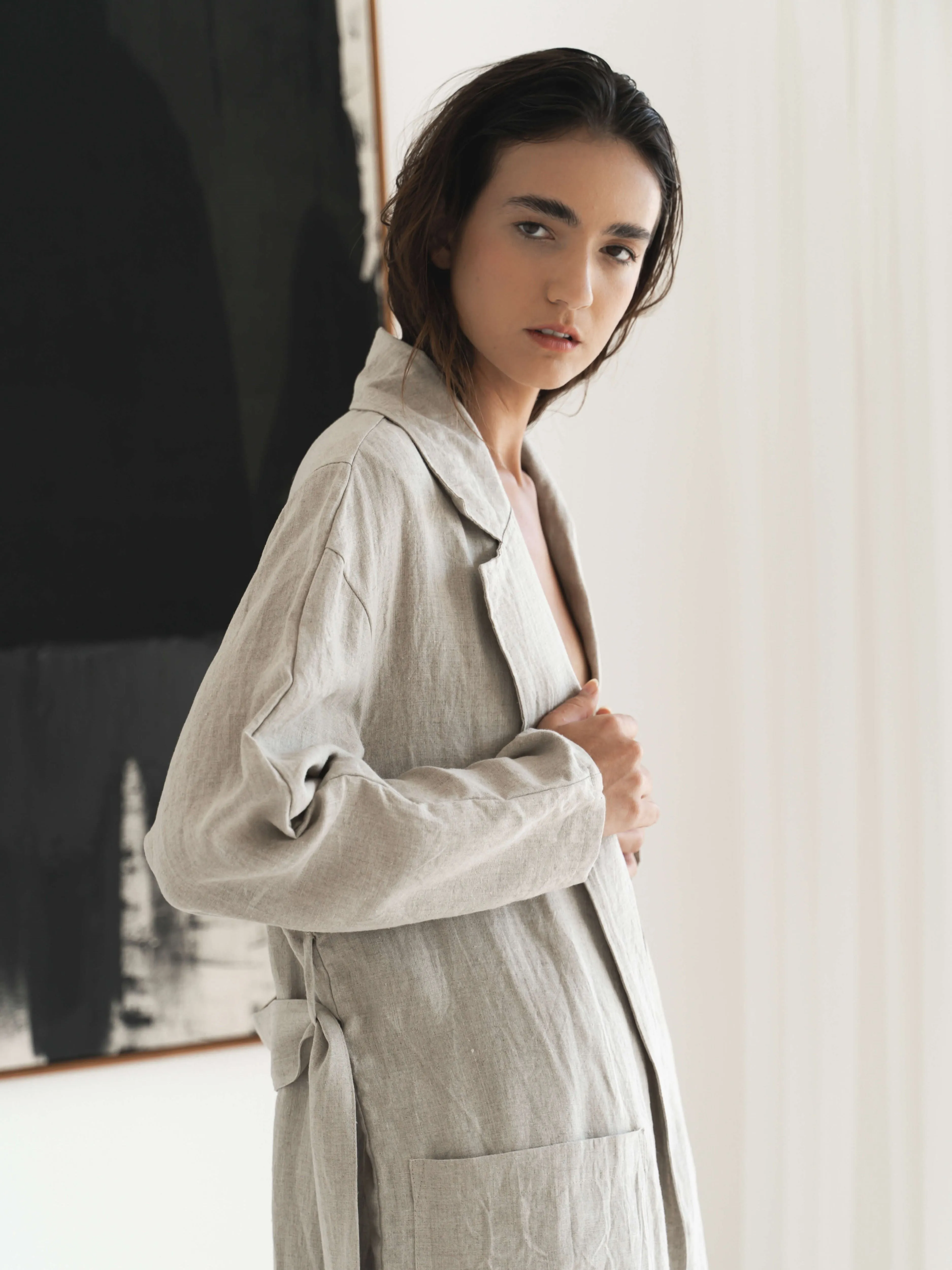 Relaxed-fit Linen Trench Coat