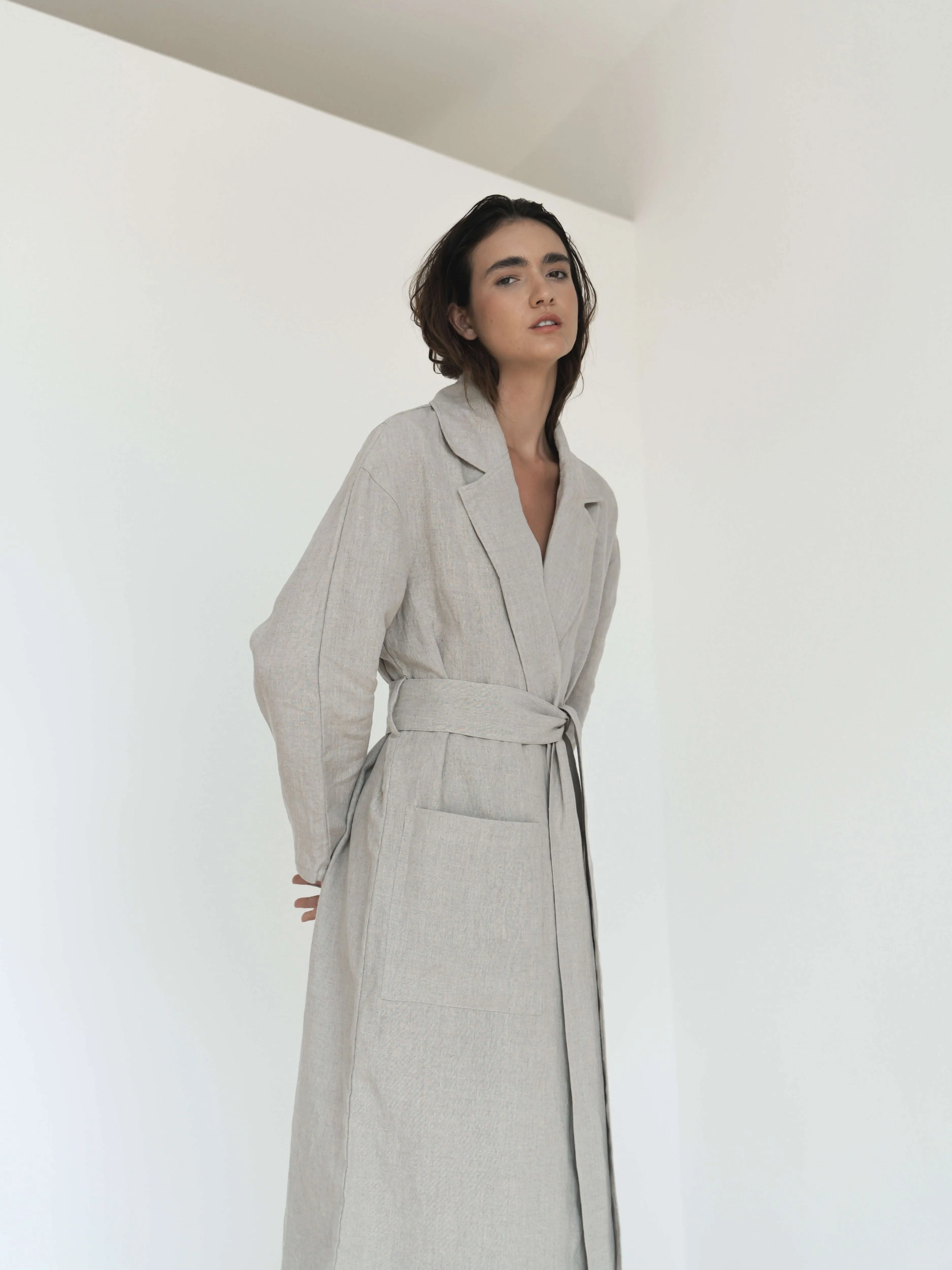 Relaxed-fit Linen Trench Coat