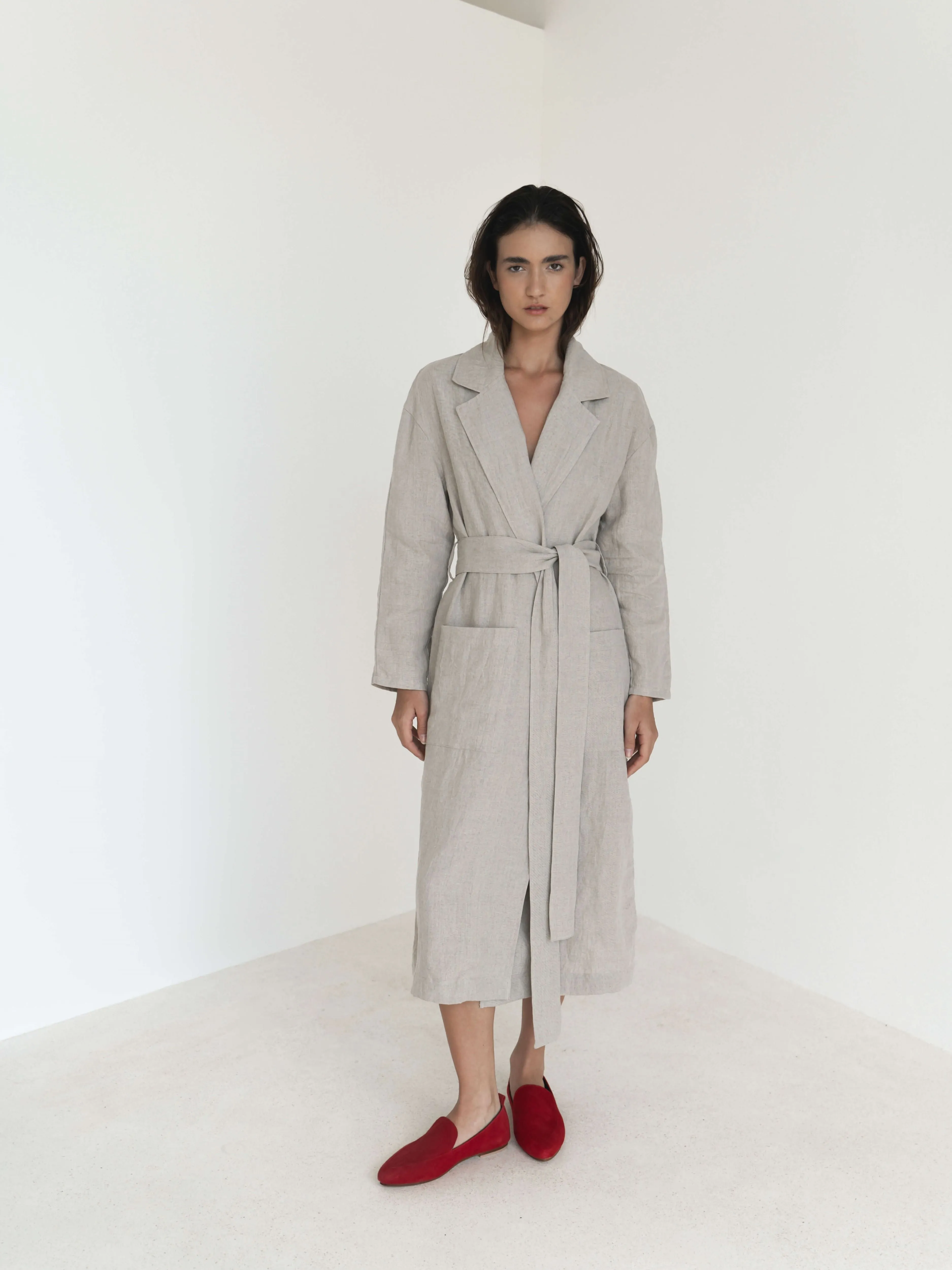 Relaxed-fit Linen Trench Coat