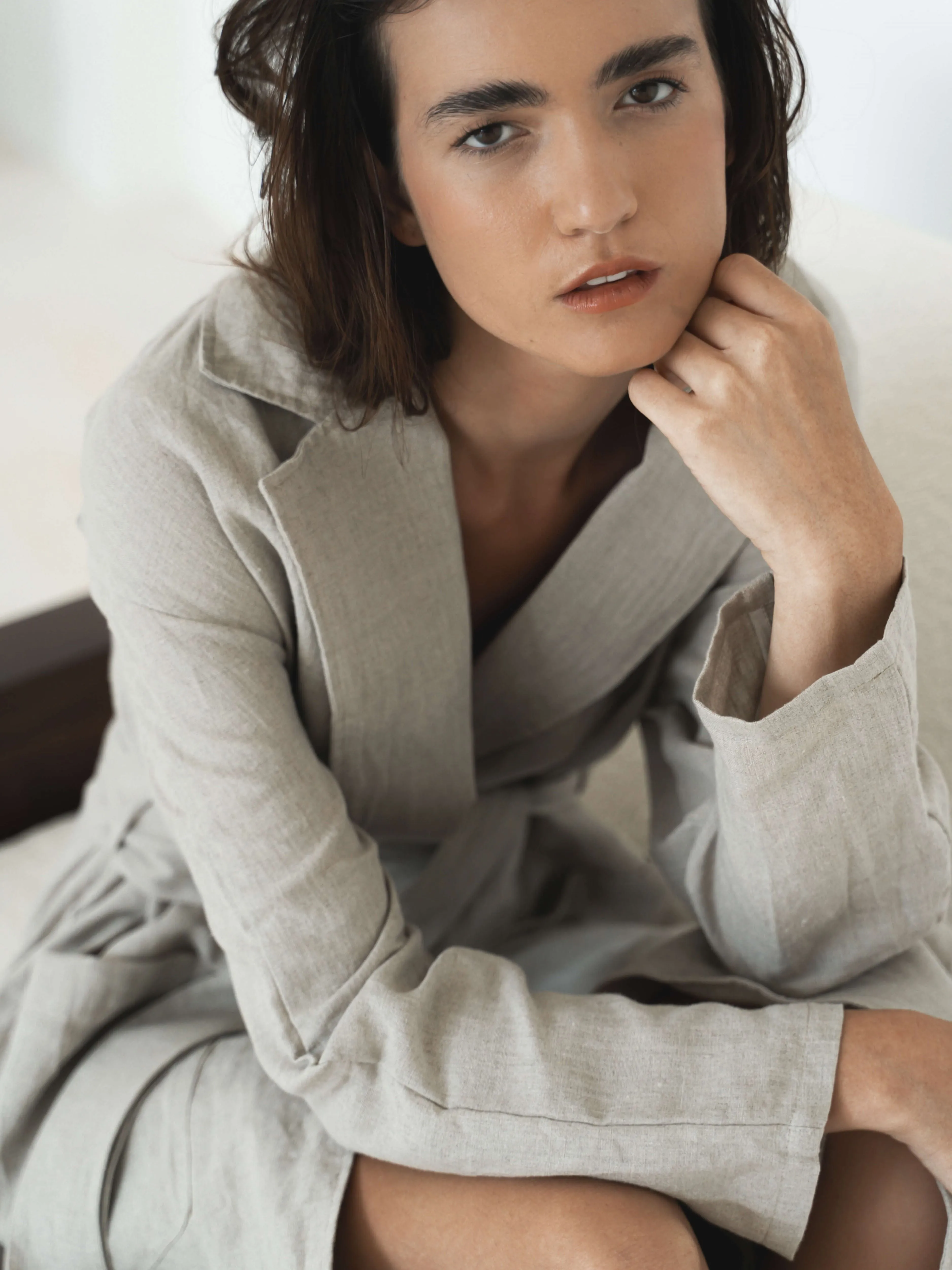 Relaxed-fit Linen Trench Coat
