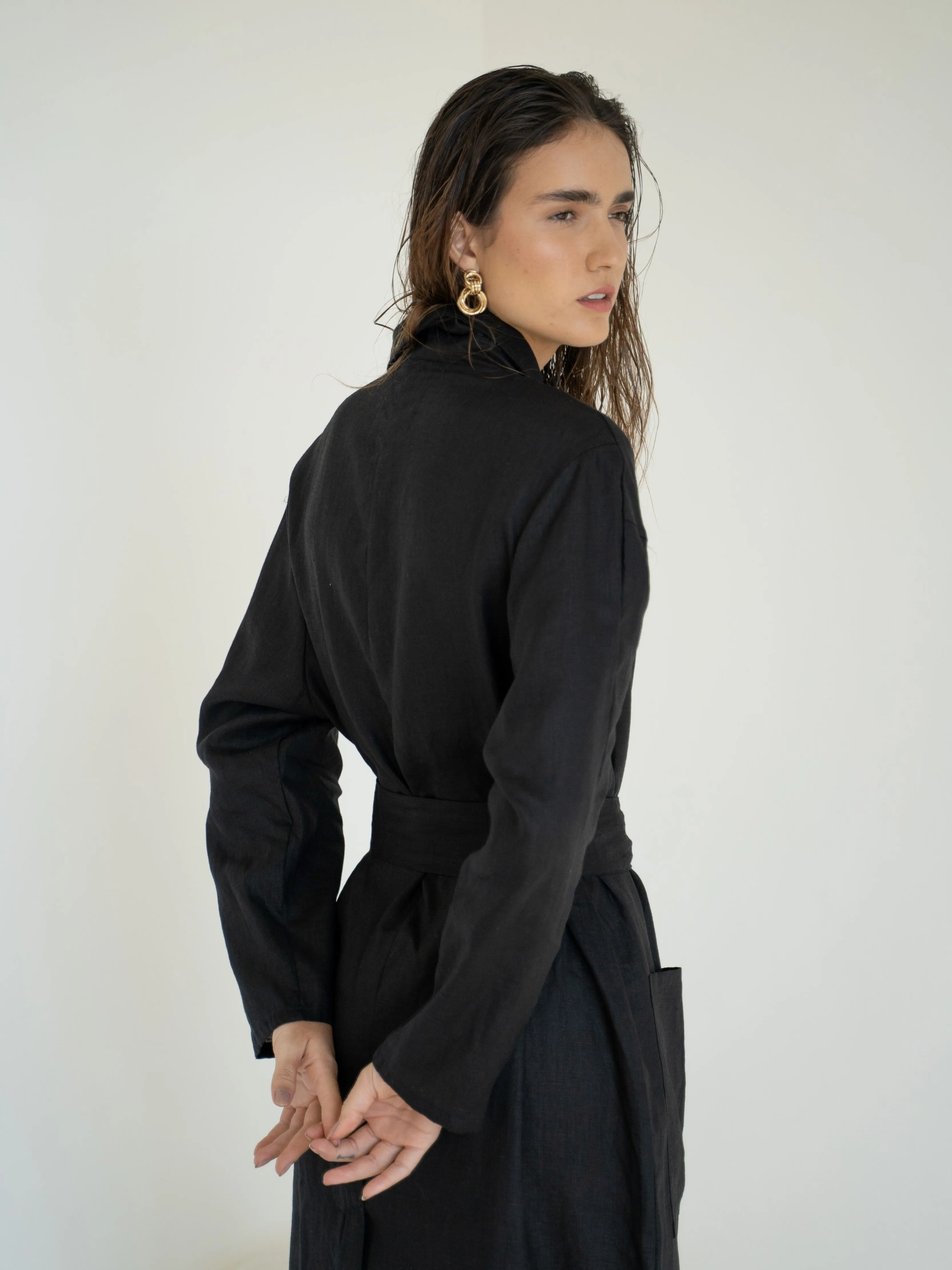 Relaxed-fit Linen Trench Coat