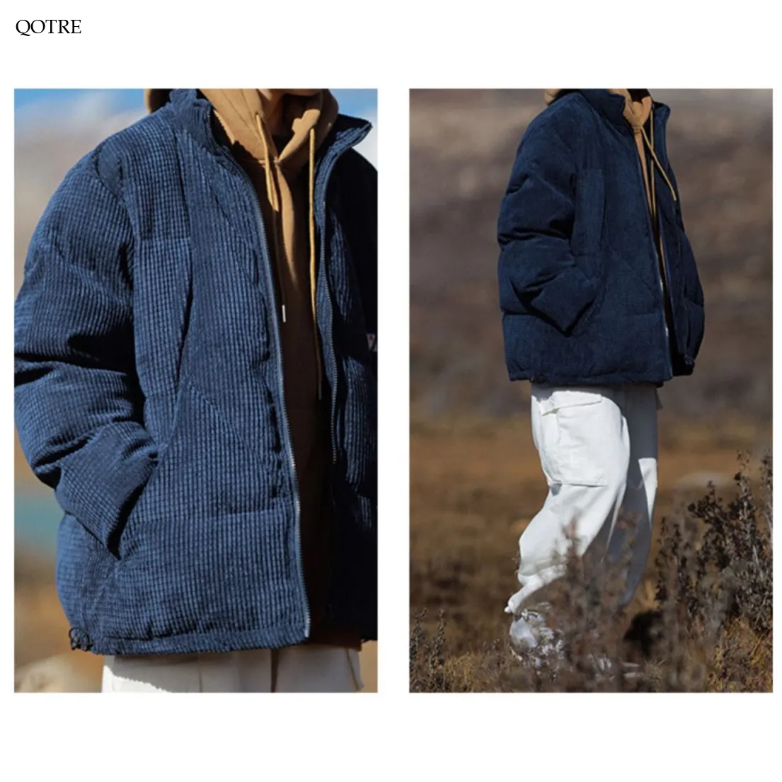 Retro Corduroy Puffer Coat