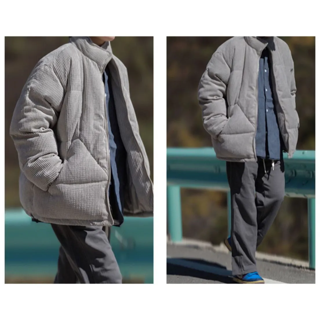 Retro Corduroy Puffer Coat