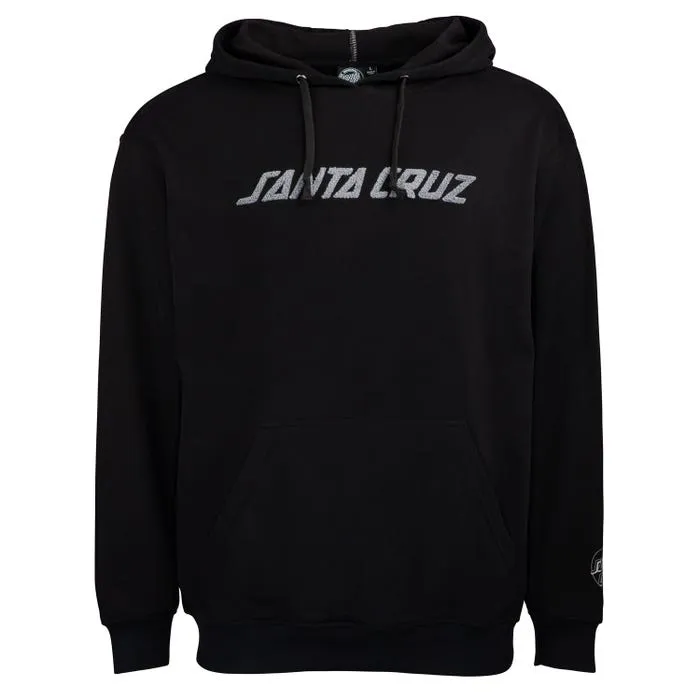 Santa Cruz Strip Chenille Pullover Hooded Mens Sweatshirt - Black