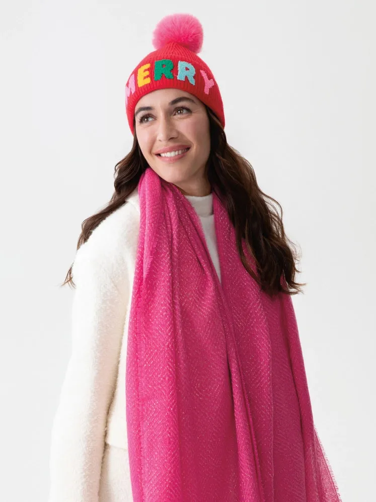SHI Merry Beanie Snow Hat in Red
