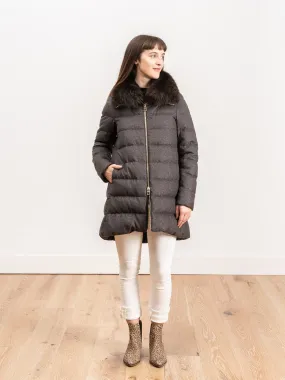 silk cashmere a-line coat