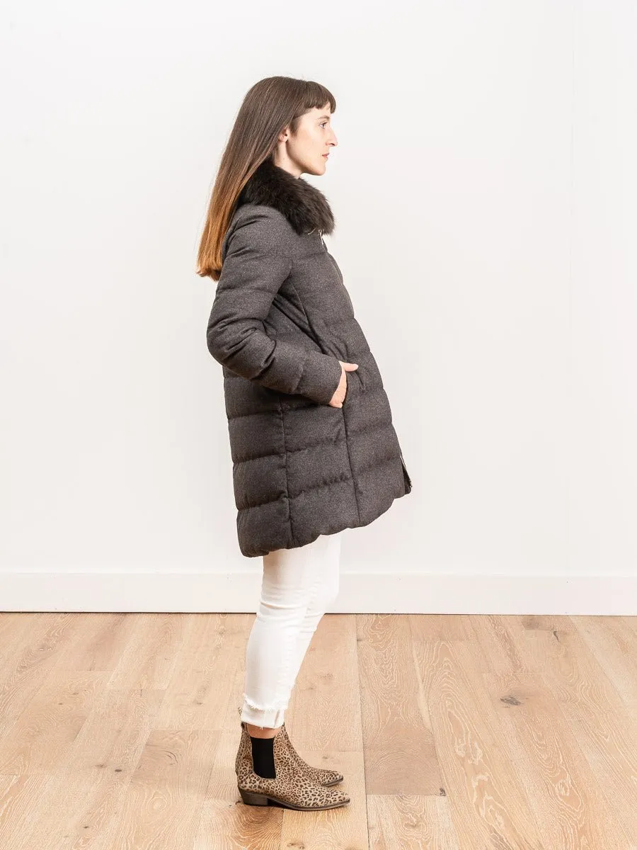 silk cashmere a-line coat