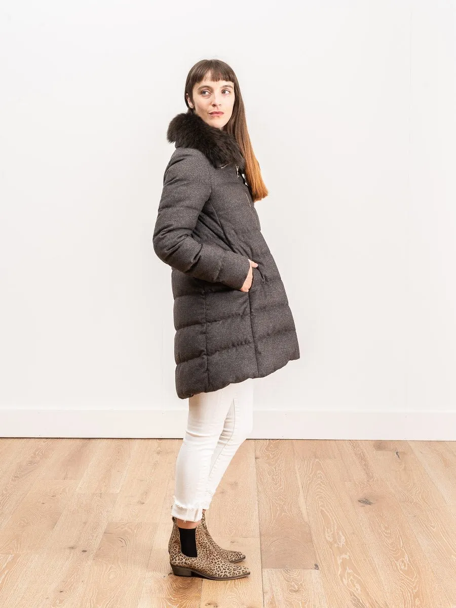 silk cashmere a-line coat