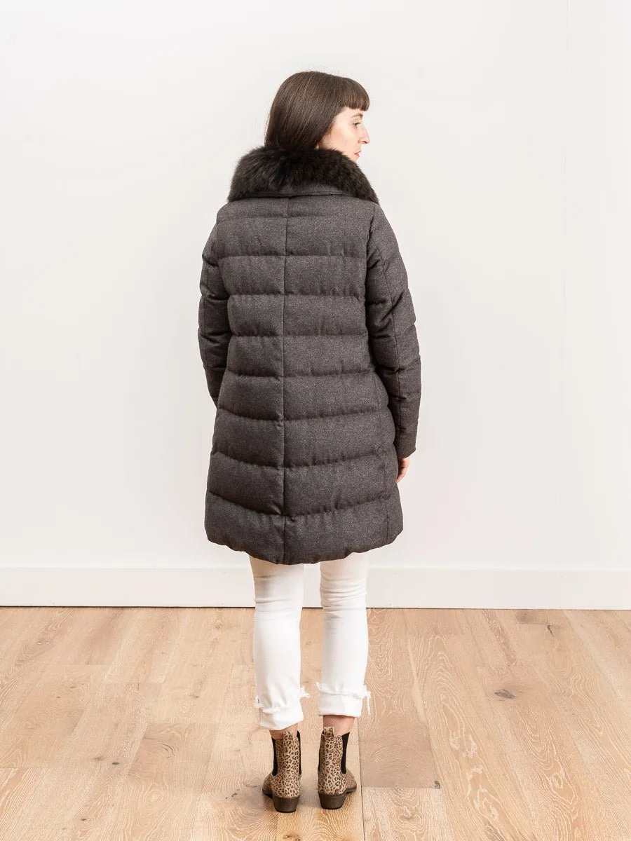 silk cashmere a-line coat