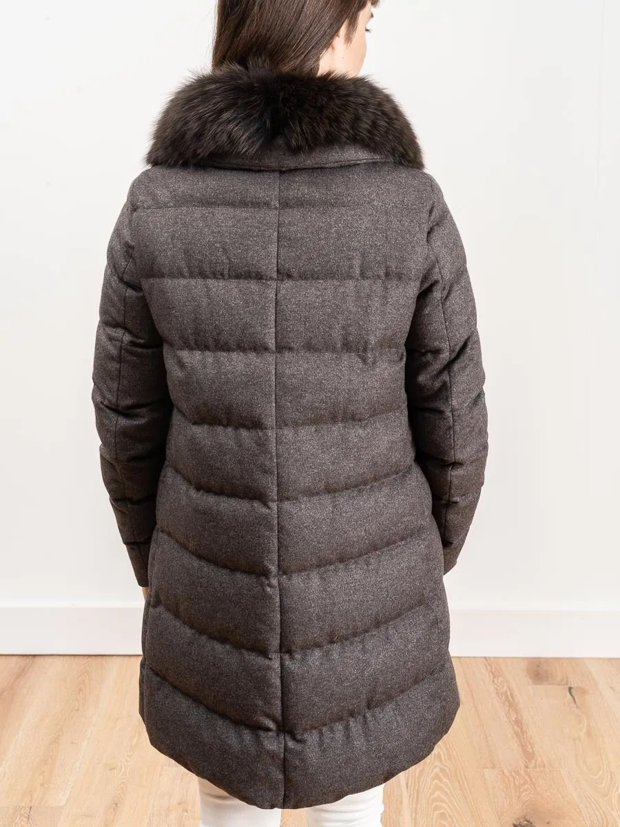 silk cashmere a-line coat