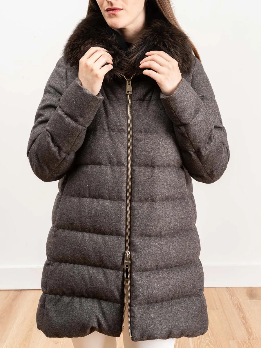 silk cashmere a-line coat