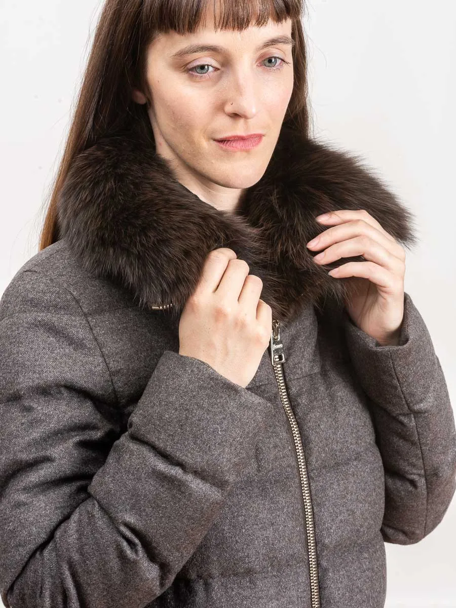 silk cashmere a-line coat