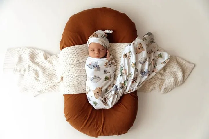 Snuggle Hunny Organic Cotton Baby Wrap & Beanie Set - Dragon