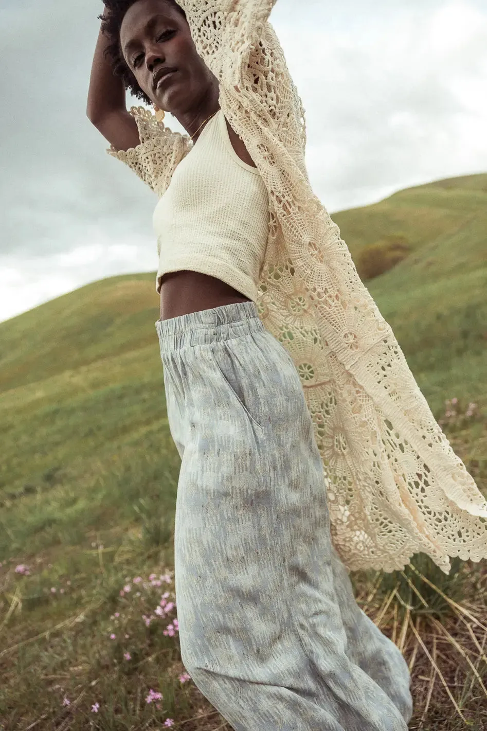 Verity Printed Pants in Blue