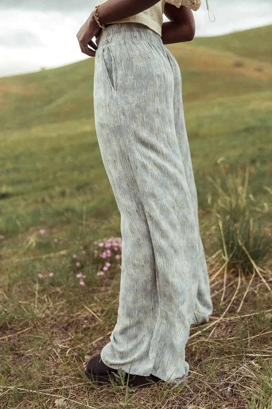 Verity Printed Pants in Blue